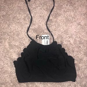 N A K D scallop edge halter swim top- womens xs